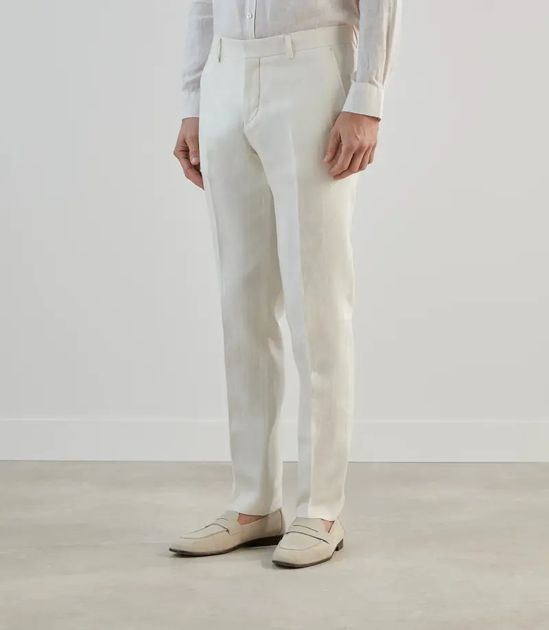 Pantalon ville 100% lin écru