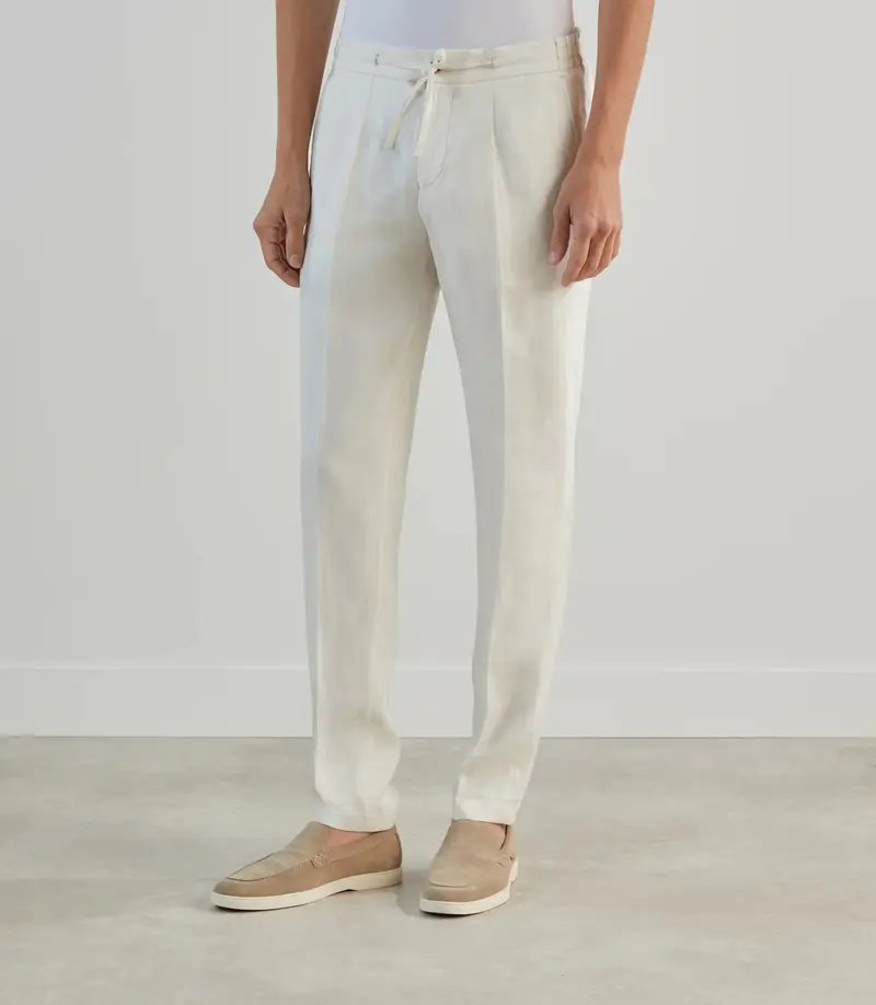 Pantalon ville 100 % lin écru