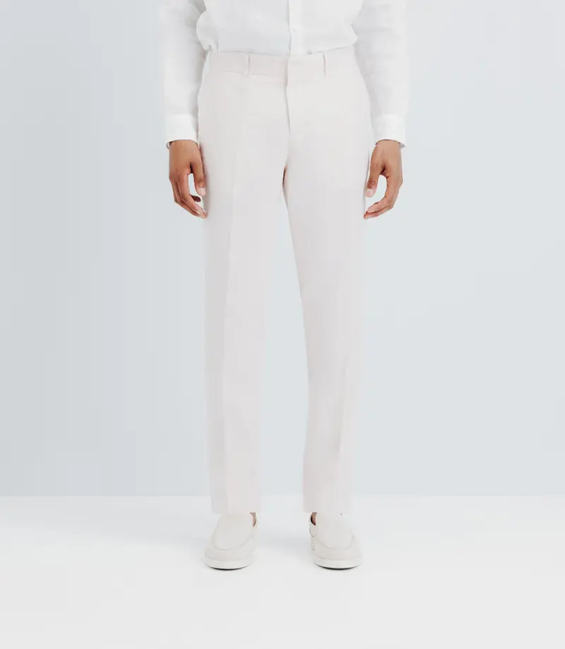 Pantalon ville 100% lin rose