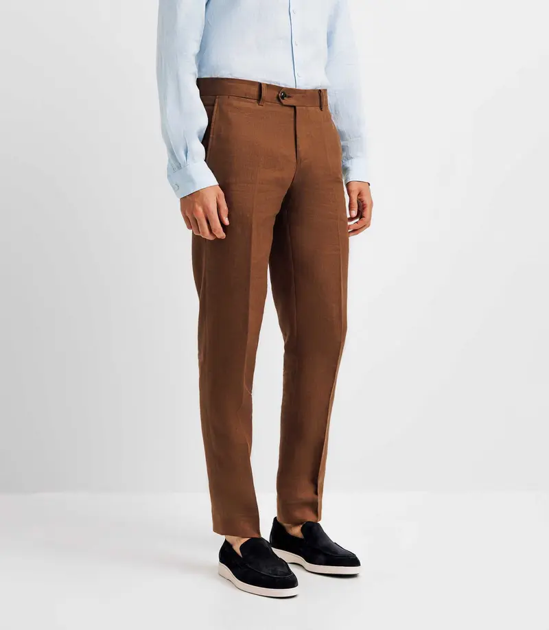 Pantalon ville 100% lin truffe