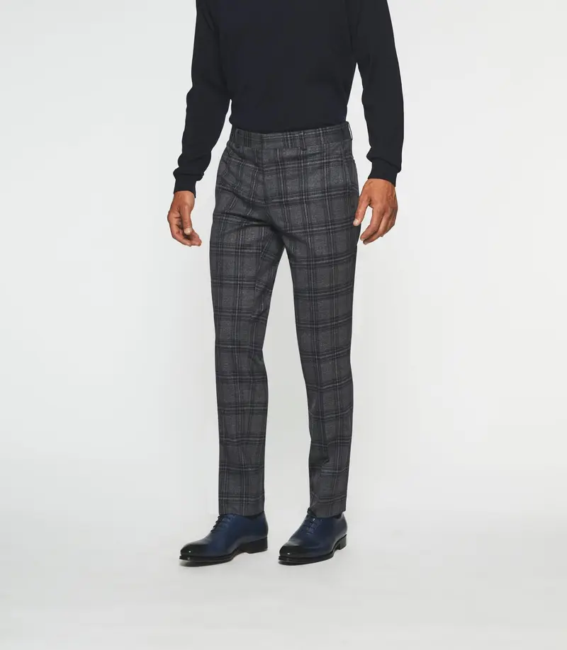 Pantalon ville à carreaux marine FSERIE