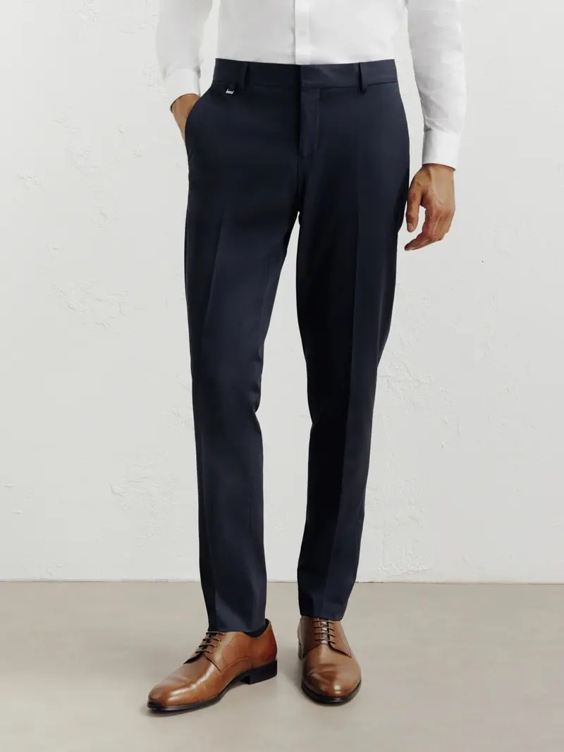 Pantalon ville ajusté marine