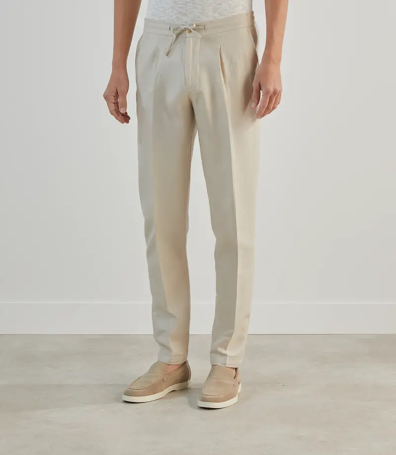 Pantalon ville avec cordon de serrage beige