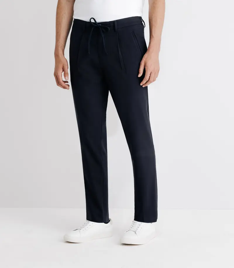 Pantalon ville avec cordon marine