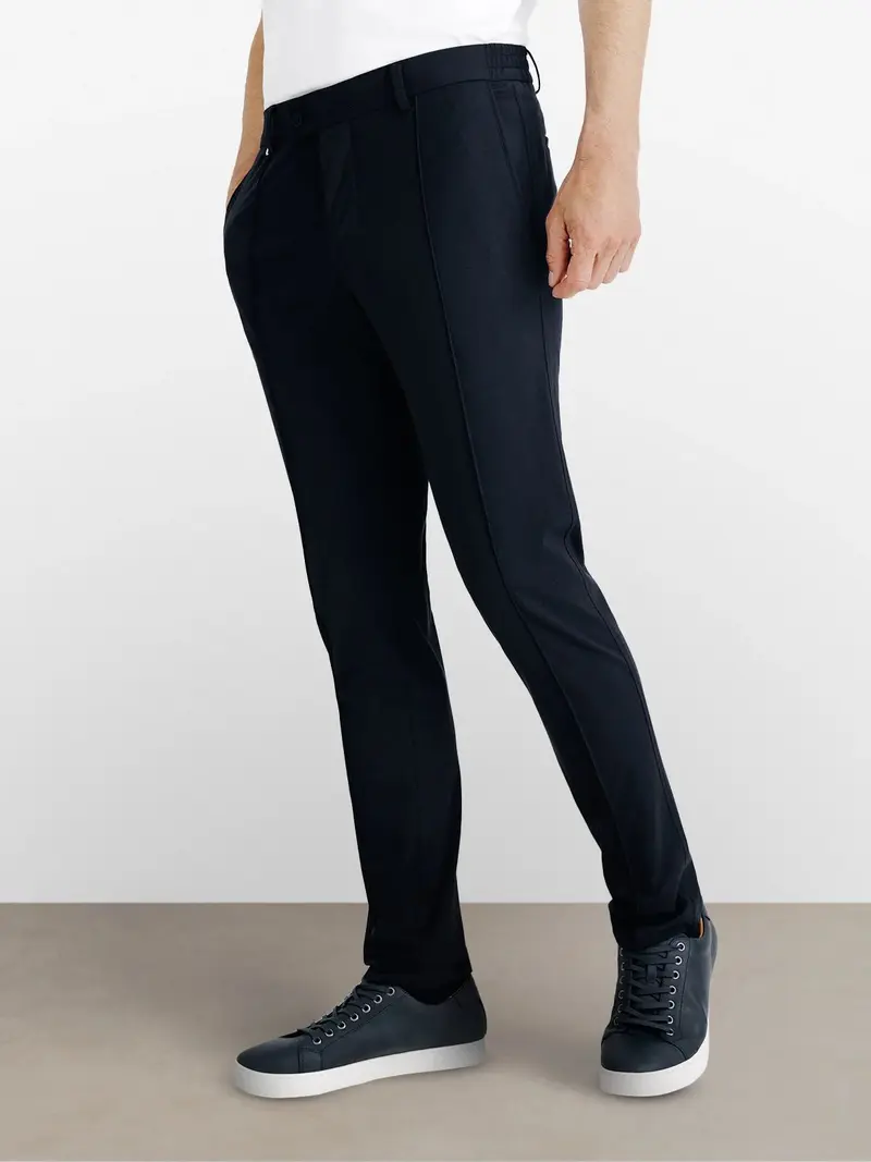 Pantalon ville avec pli marine