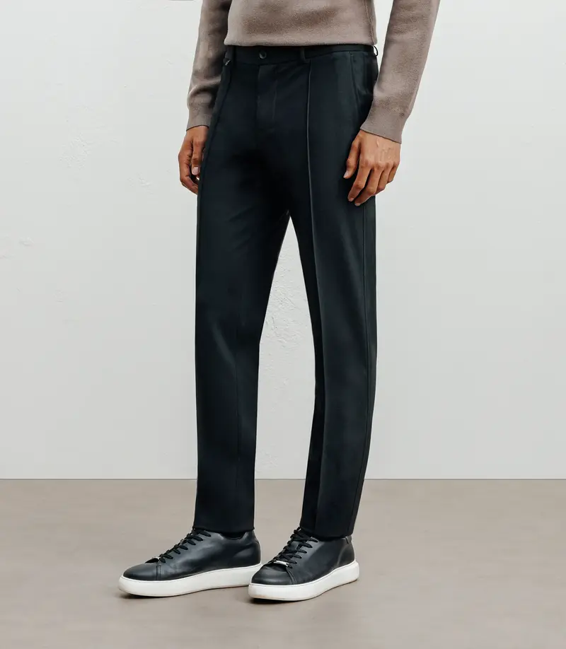 Pantalon ville avec pli noir