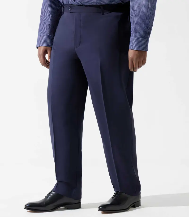 Pantalon ville en laine bleu marine FLATTEURBT