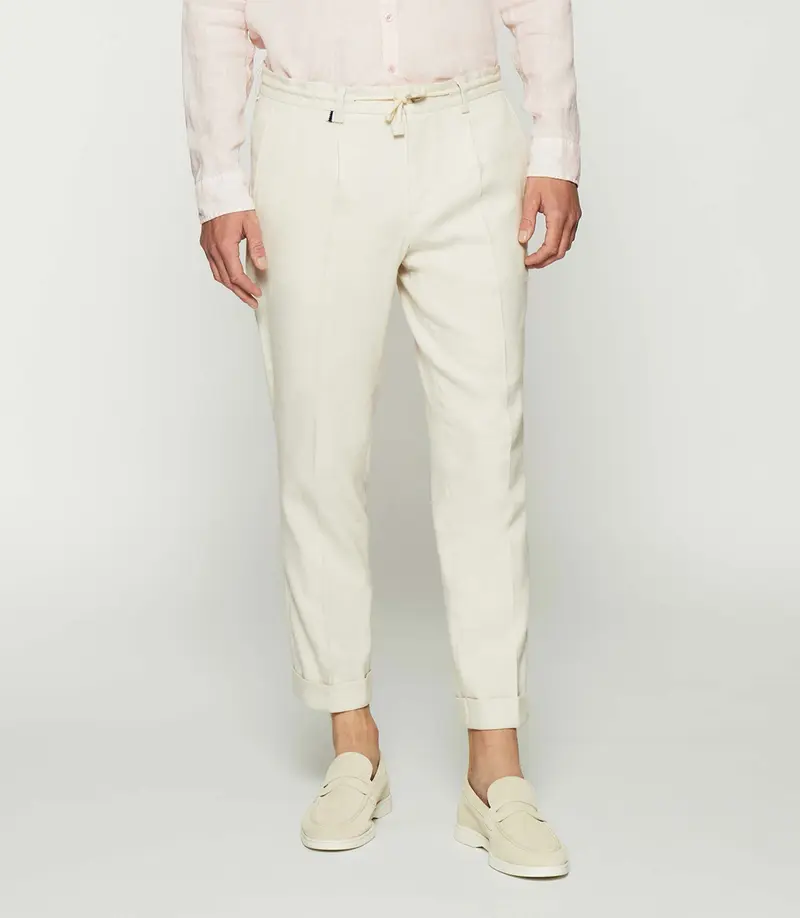 Pantalon ville en lin beige BALICIO