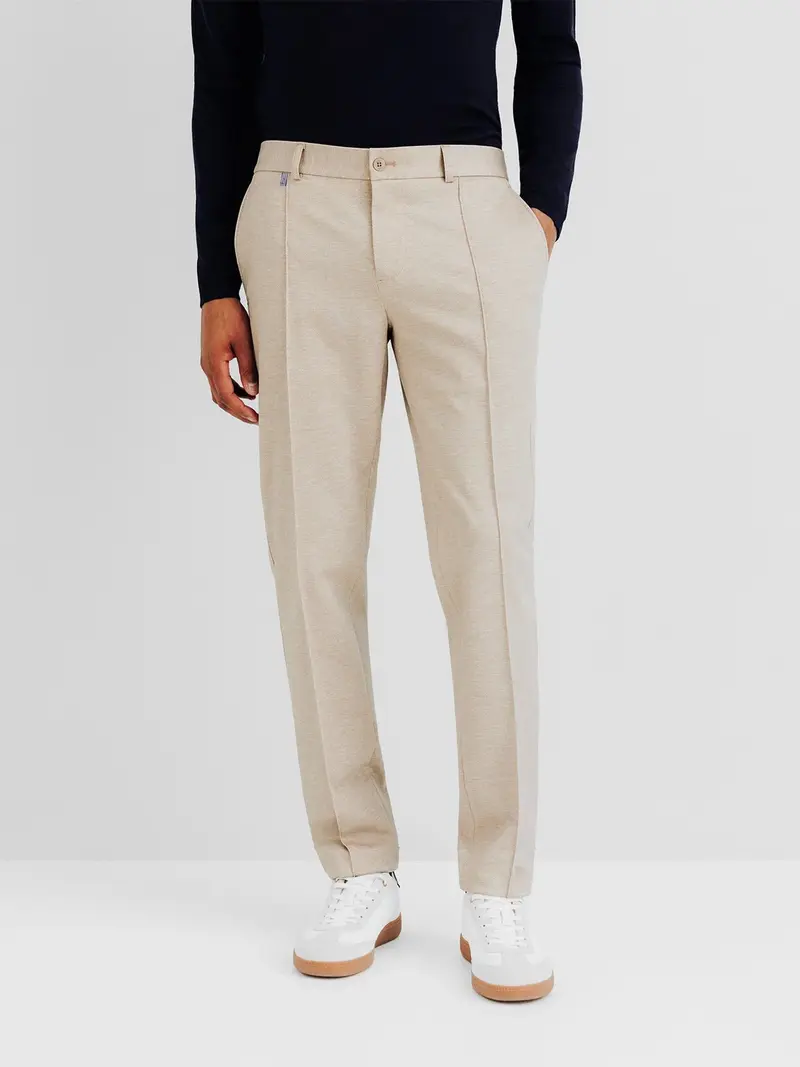 Pantalon ville en maille beige