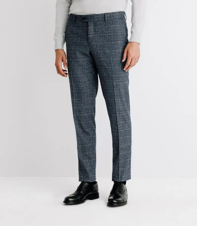 Pantalon ville séparable à carreaux marine