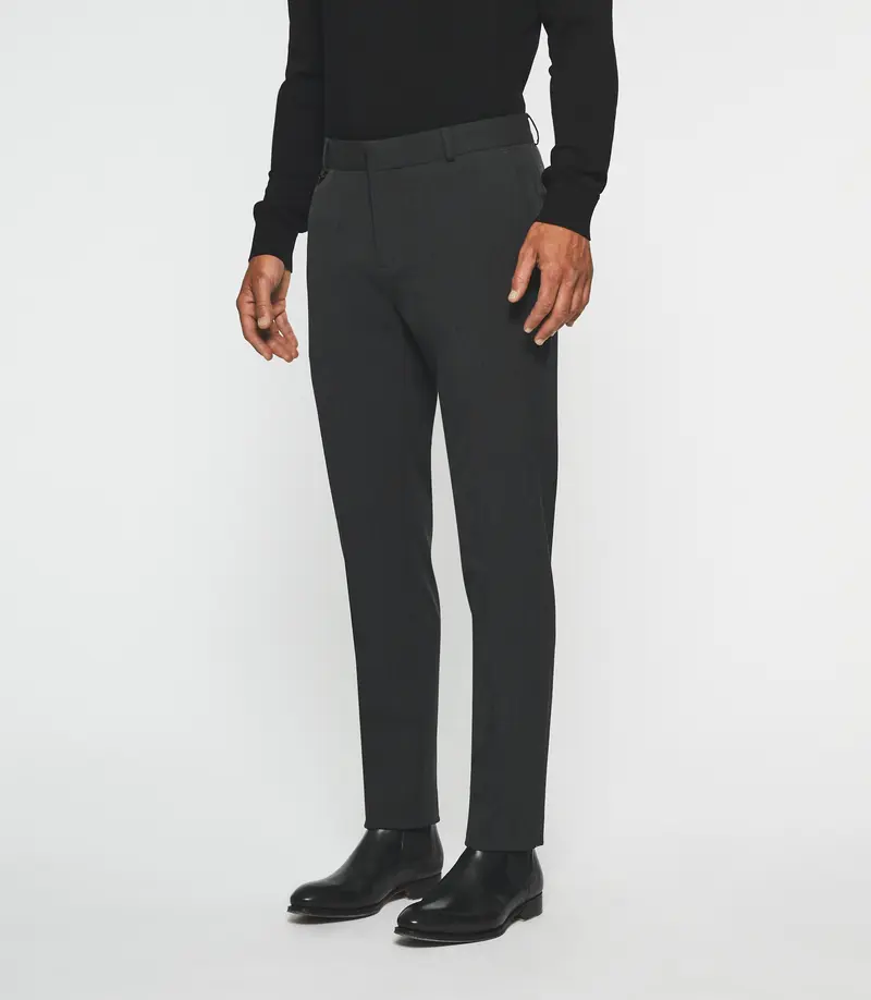 Pantalon ville uni bi-stretch gris moyen FAOR