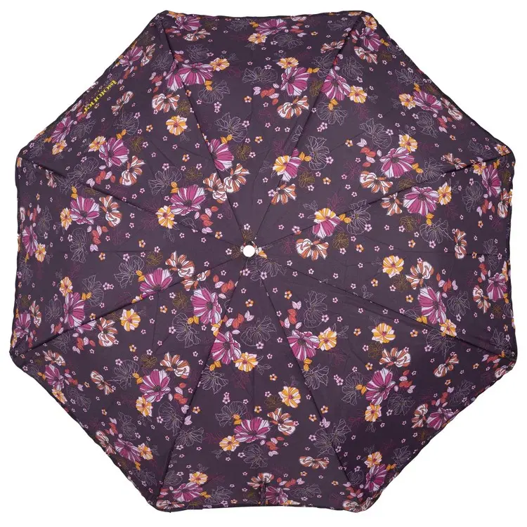 Parapluie Alpha X-TRA Solide Isotoner Fleurs aubergine