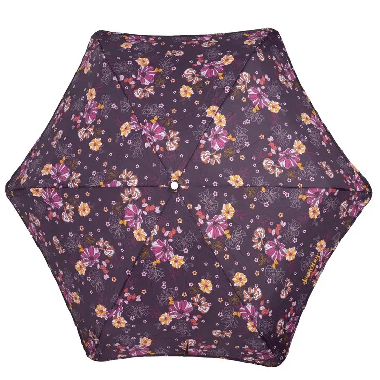 Parapluie Alpha X-TRA Solide Isotoner Fleurs aubergine