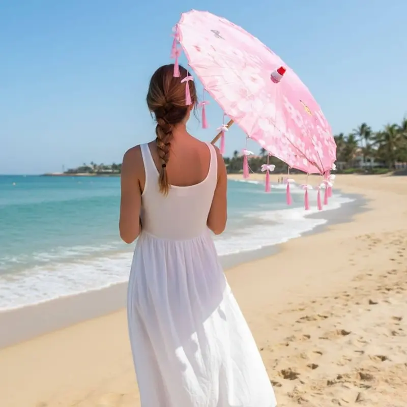 Parapluie Japonais Rose | Fleurs De Cerisier & Soie
