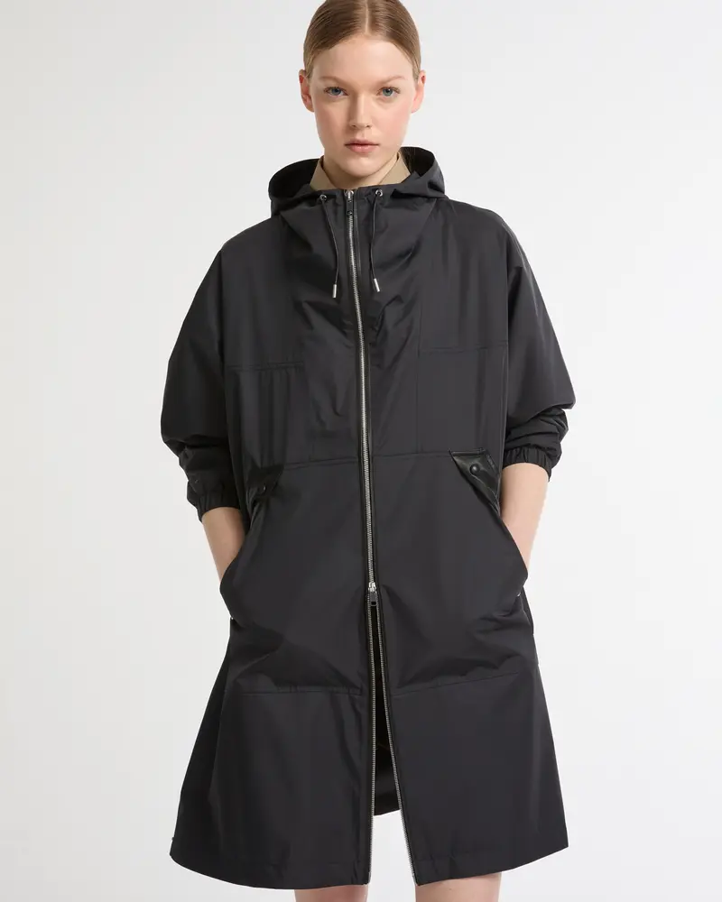 Parka à capuche en tissu technique imperméable