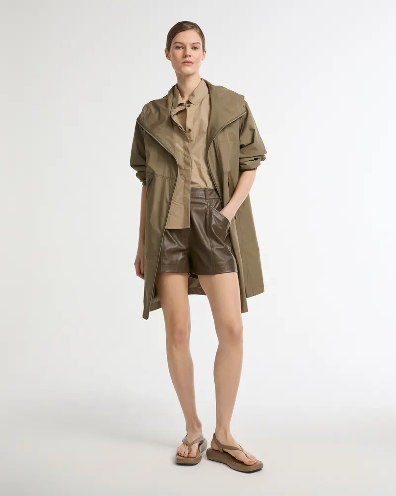Parka à capuche en tissu technique imperméable