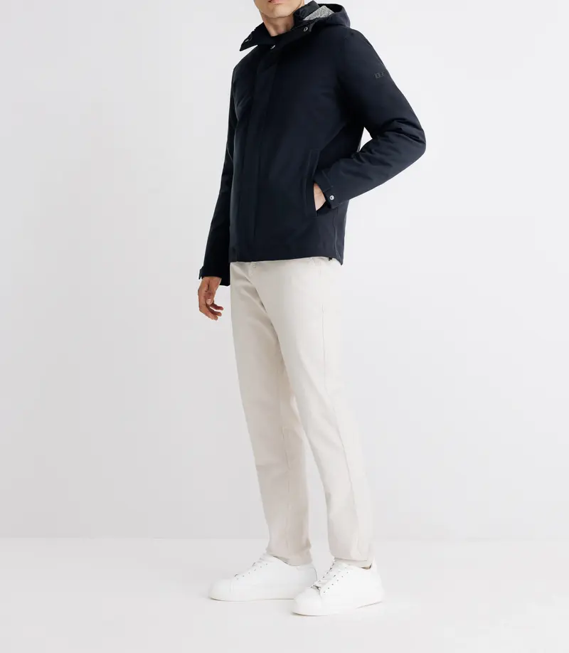 Parka courte avec col montant marine