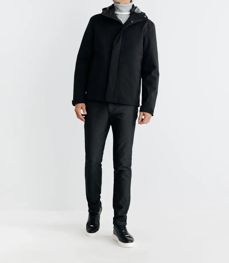 Parka courte avec col montant noir