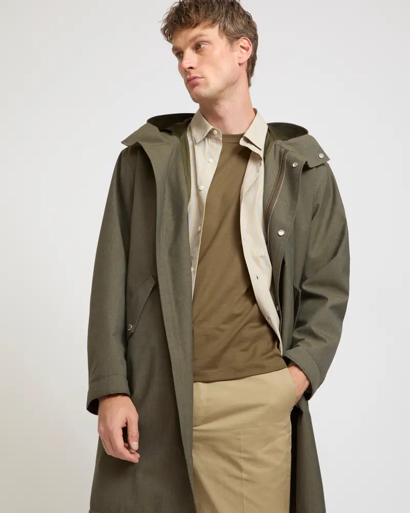 Parka en tissu technique aspect laine froide