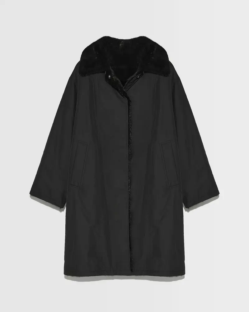 Parka en tissu technique réversible et fourrure de vison