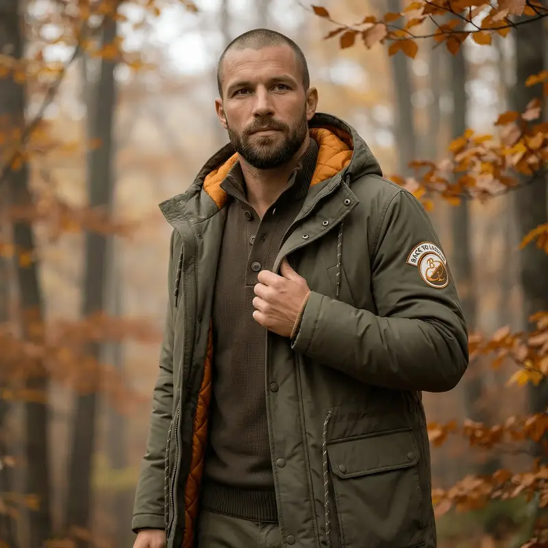 Parka réversible bicolore kaki et jaune