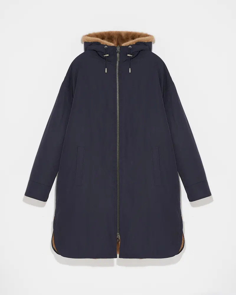 Parka réversible en fourrure de vison et tissu technique