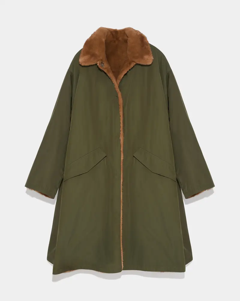 Parka réversible en tissu technique déperlant et fourrure de vison