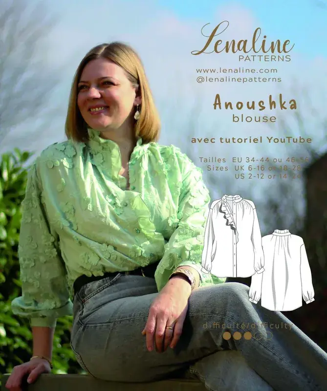 Patron PDF Blouse Anoushka du 34 au 56