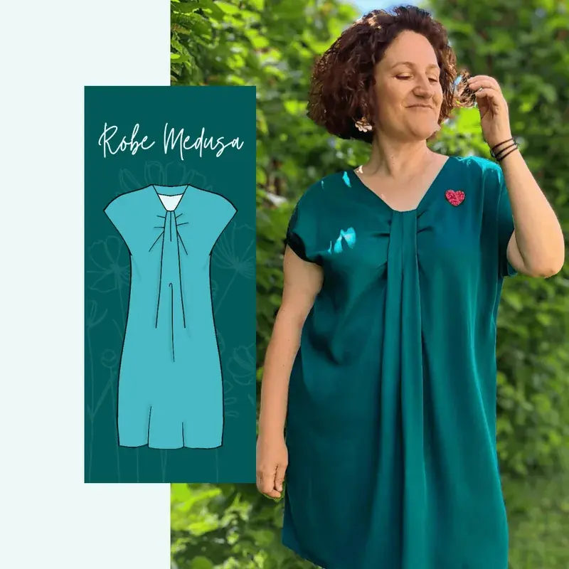 Patron PDF Blouse et Robe Medusa du 32 à 52