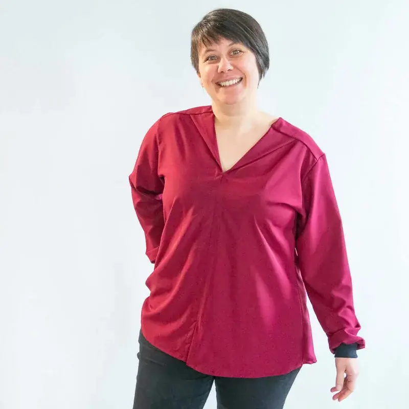 Patron PDF Blouse Robe effet chemise Myrtille du 34 au 56