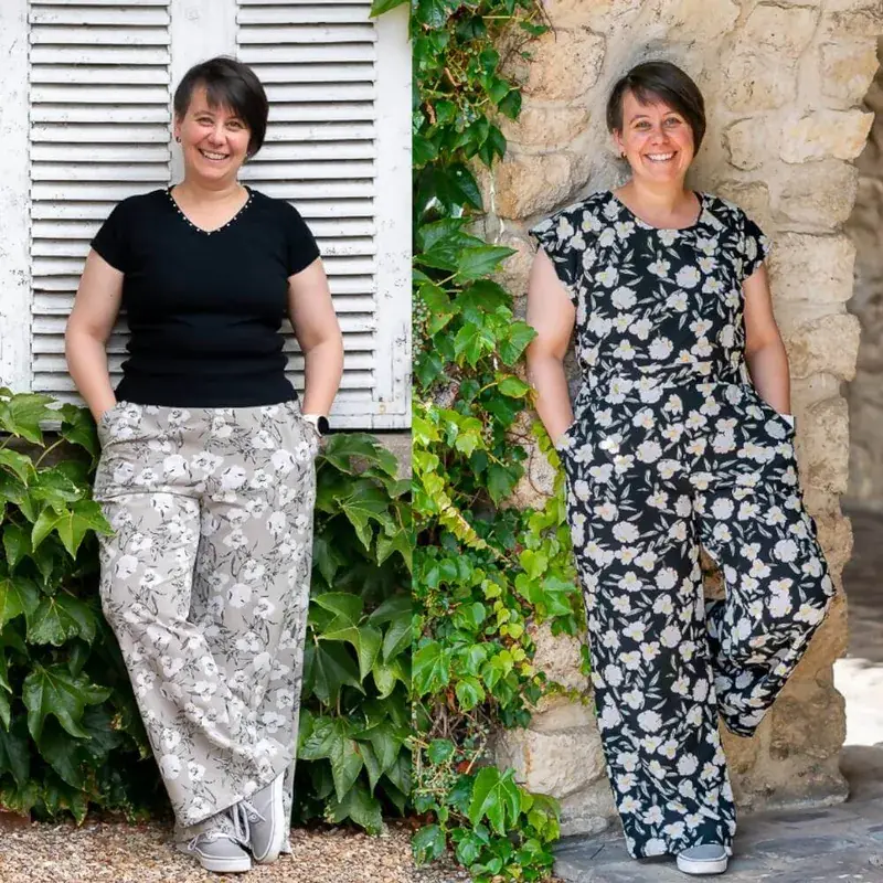 Patron PDF Combinaison et Pantalon Femme Vanille du 34 au 56