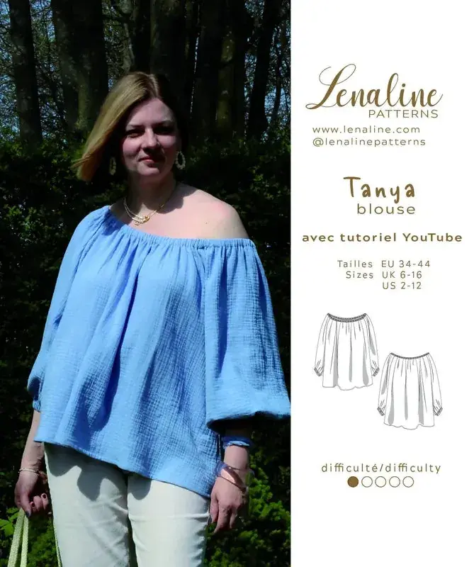Patron PDF Femme Blouse Tania du 34 au 44