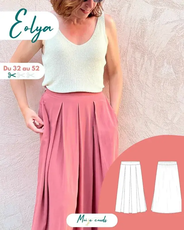 Patron PDF Jupe Longue Eolya du 32 au 52