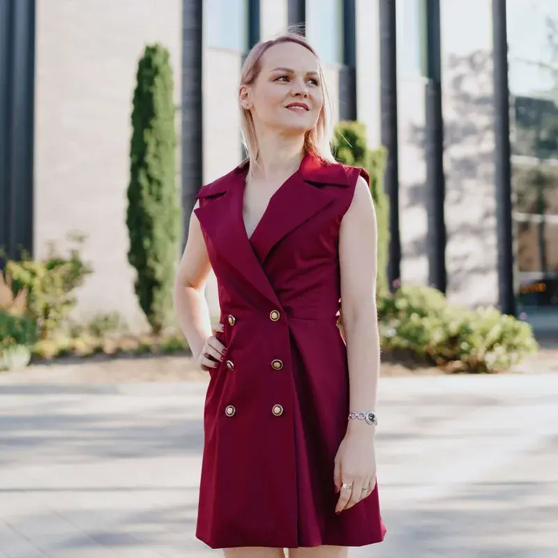Patron PDF Robe blazer courte Burgundy du XXS au XL