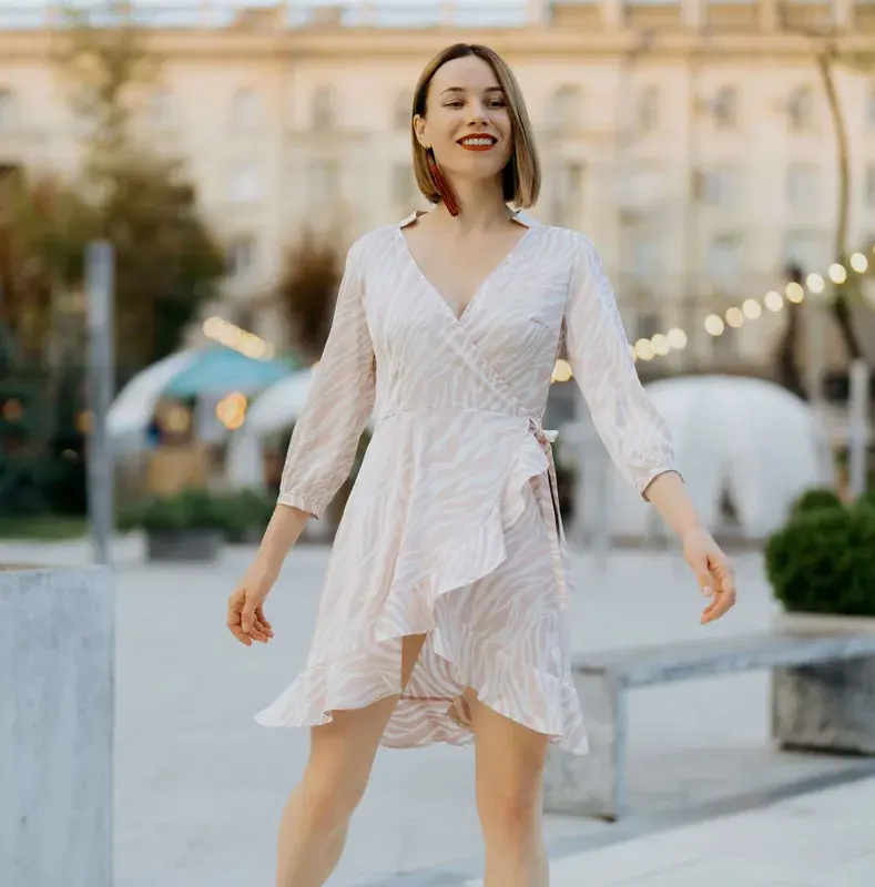 Patron PDF Robe cache-cœur Angelica du XS au XL