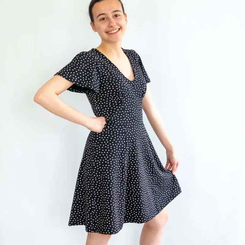 Patron PDF Robe courte ou longue jersey Capucine du 34 au 56
