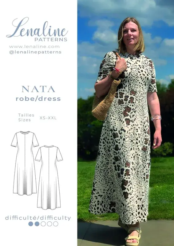 Patron PDF Robe longue Nata du XS au XXL