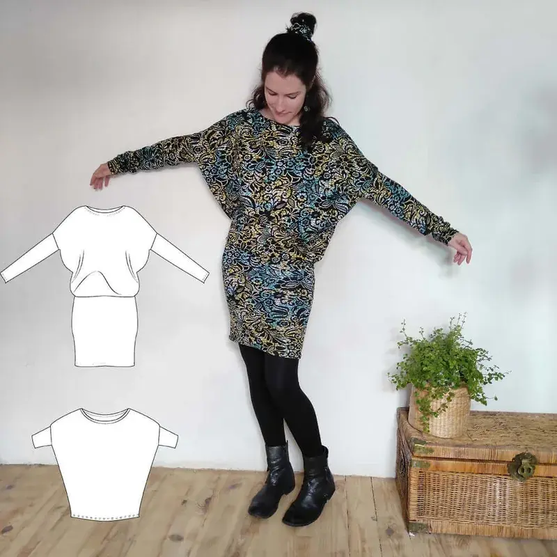 Patron PDF Robe / Top Zanka du 32 au 56
