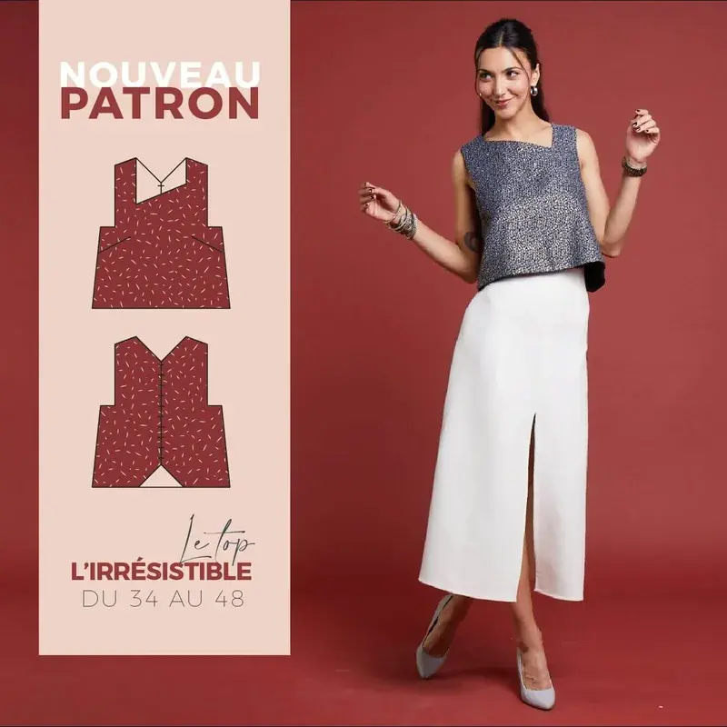 Patron PDF Top L'Irrésistible du 34 au 48