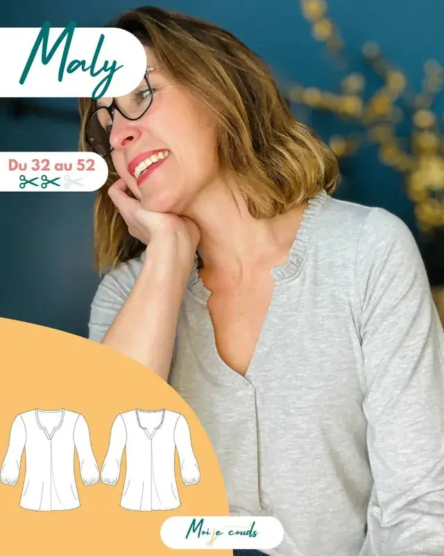 Patron PDF Top Maly du 32 au 52