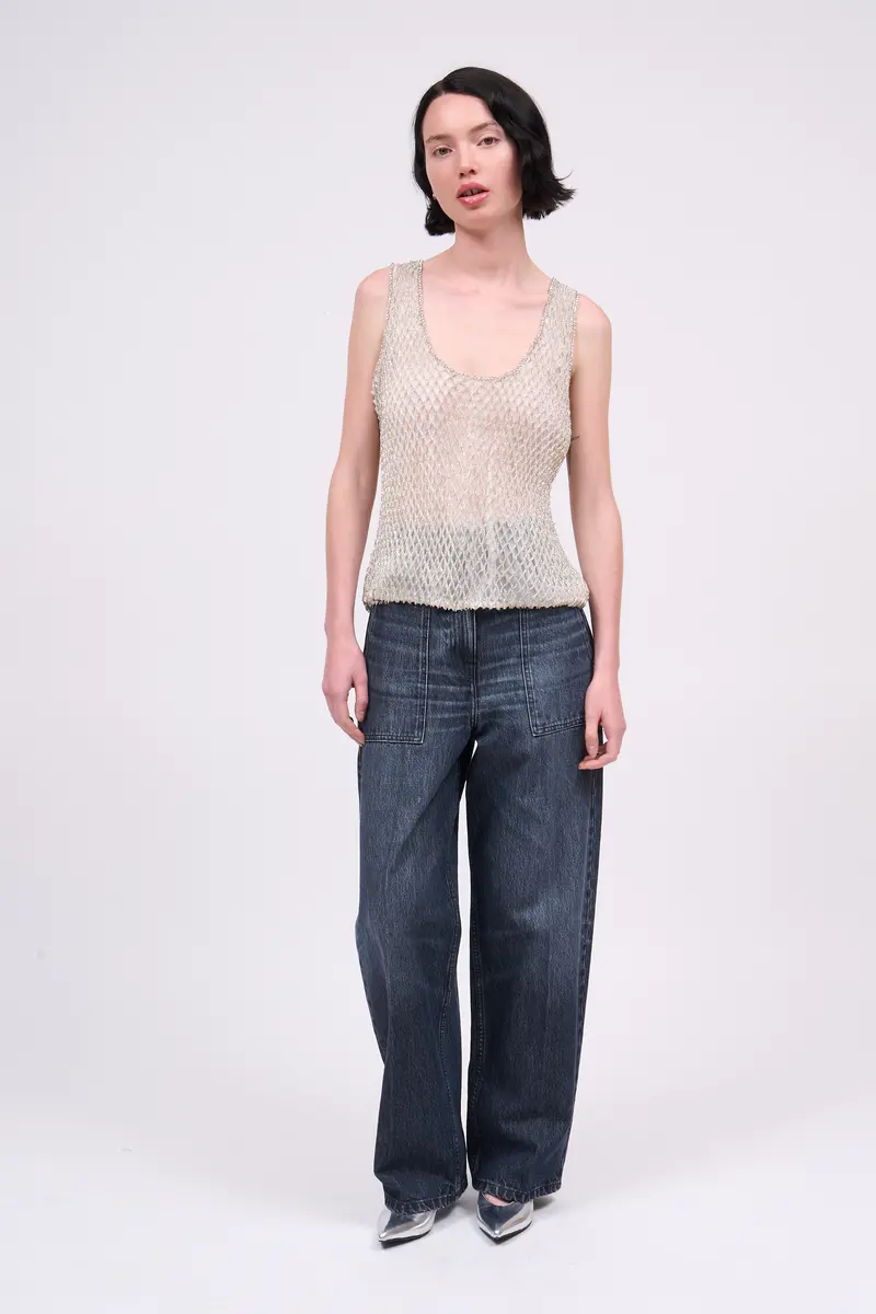 Paul & Joe Crystal rhinestone embroidered tank top ARMAN