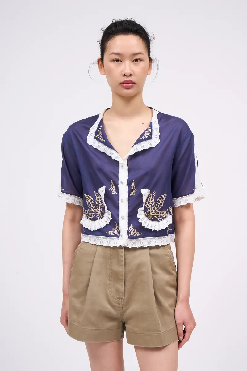 Paul & Joe Embroidered cotton muslin blouse Silas