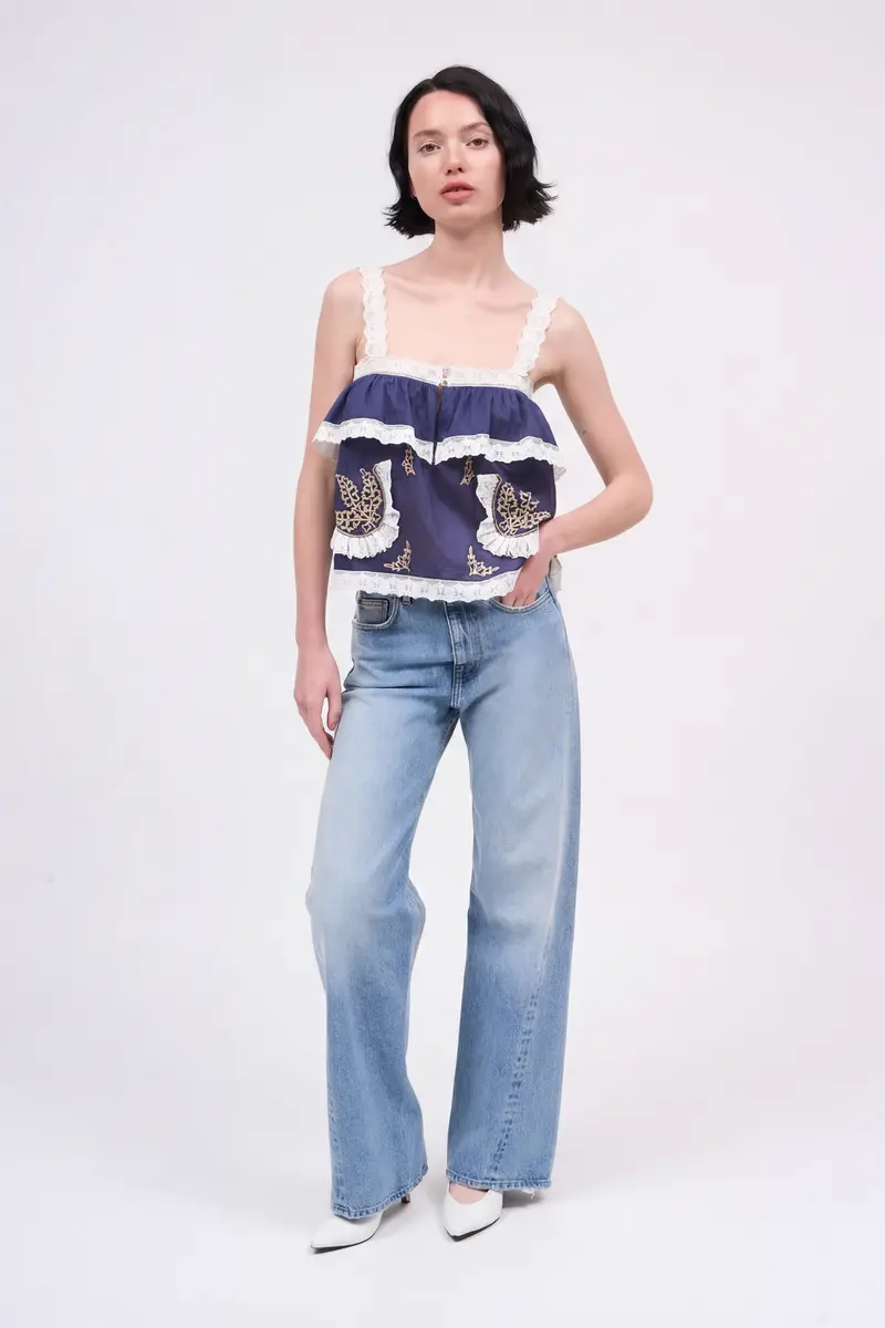 Paul & Joe Embroidered cotton top Tylian