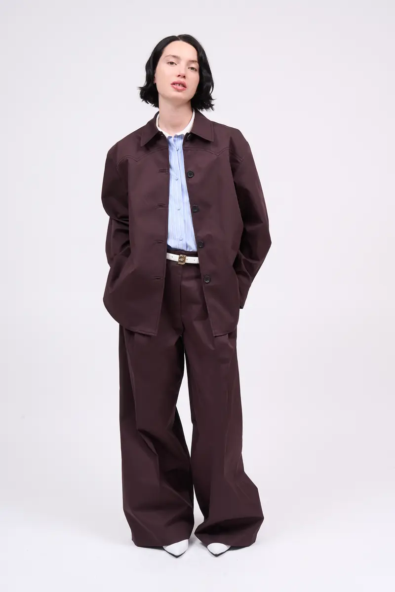 Paul & Joe High-waisted wide-leg pleated cotton twill trousers DOUGIE