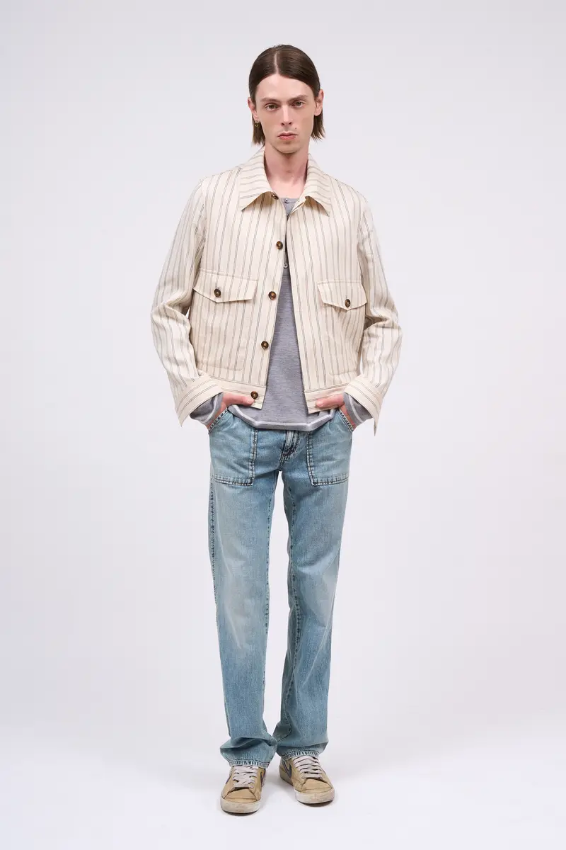 Paul & Joe Jacket in striped tencell and linen Xian