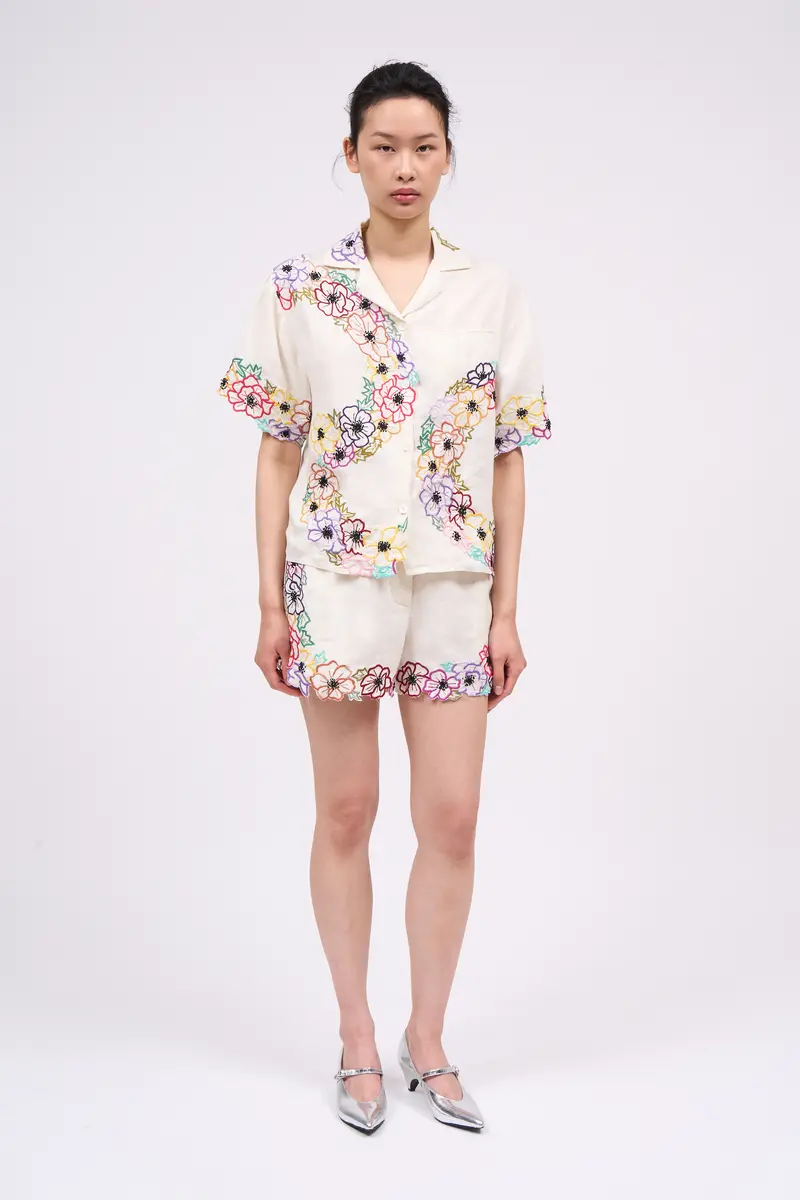 Paul & Joe Linen shirt with placed embroidery MARYLOU