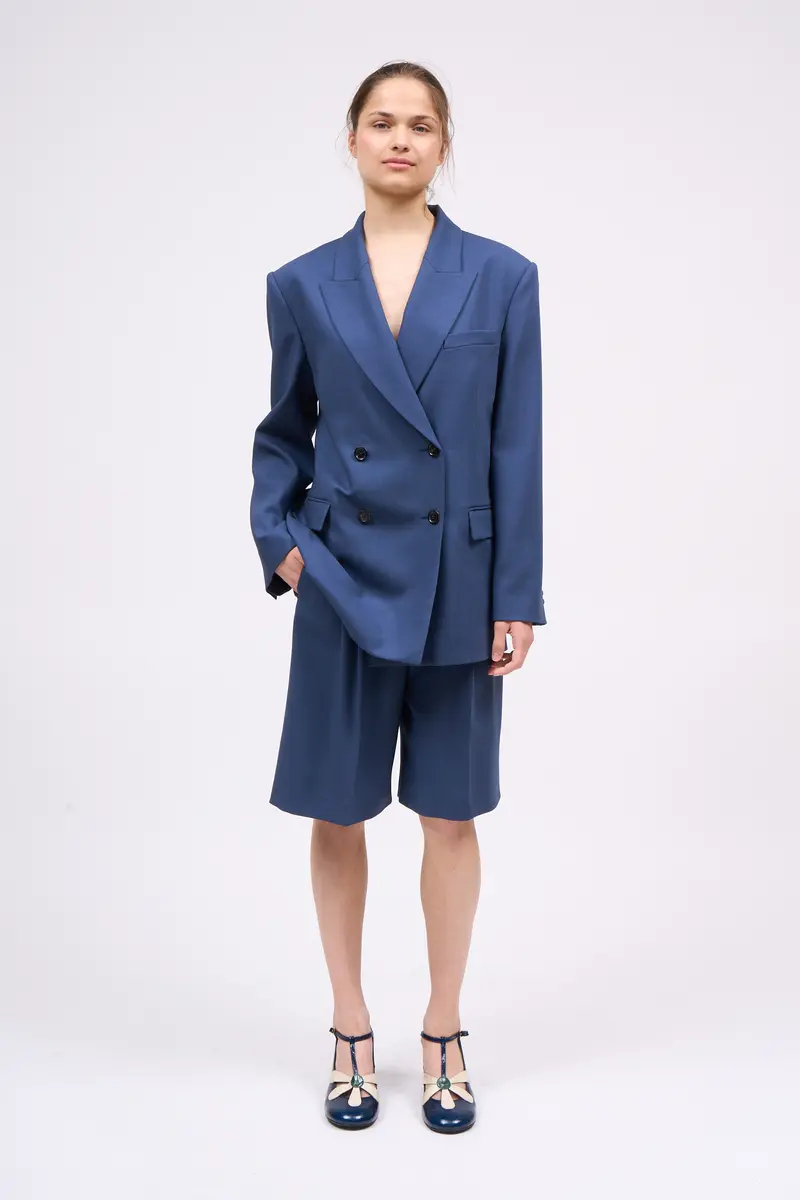 Paul & Joe Wide-leg Bermuda shorts in virgin wool and Panama silk BERTRAND