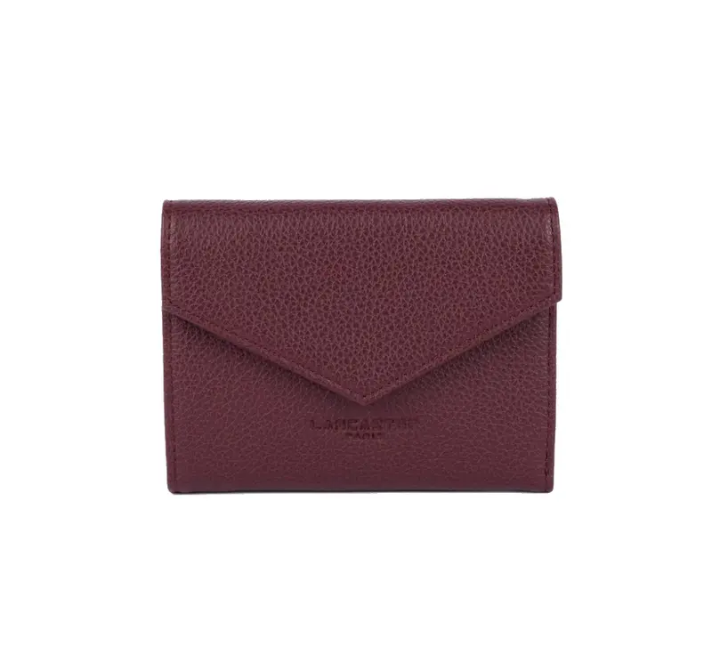 Petit portefeuille en cuir Lancaster-Foulonné PM Bordeaux