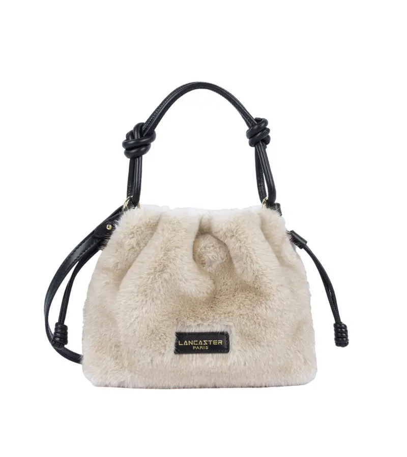 Petit sac besace Moumoute Lancaster Ecru Noir