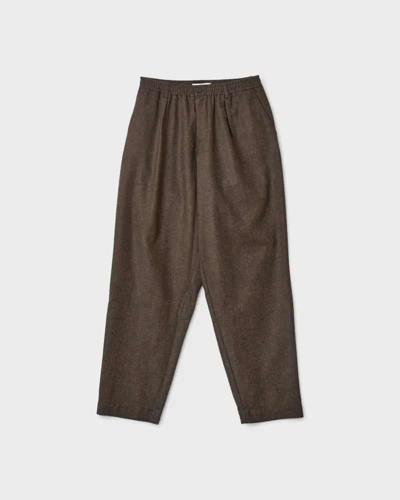 Pleated Track Pant Recycled IT Tweed Brown